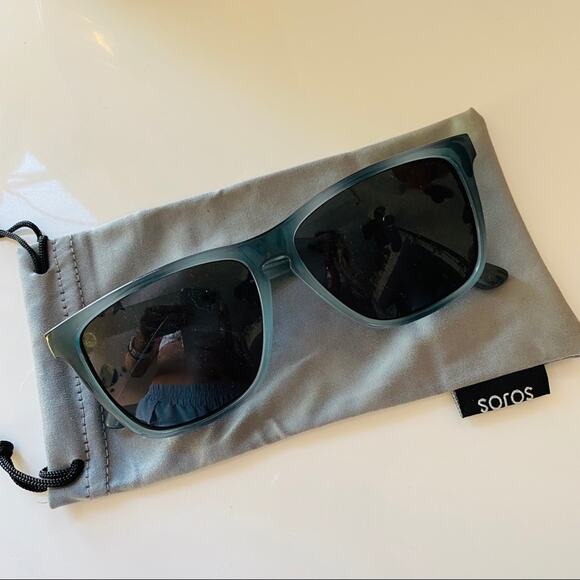 KNOCKAROUND Blue Plastic Frame Black Lens Sunglasses Wayfarer Unisex Soft Case - Picture 6 of 9